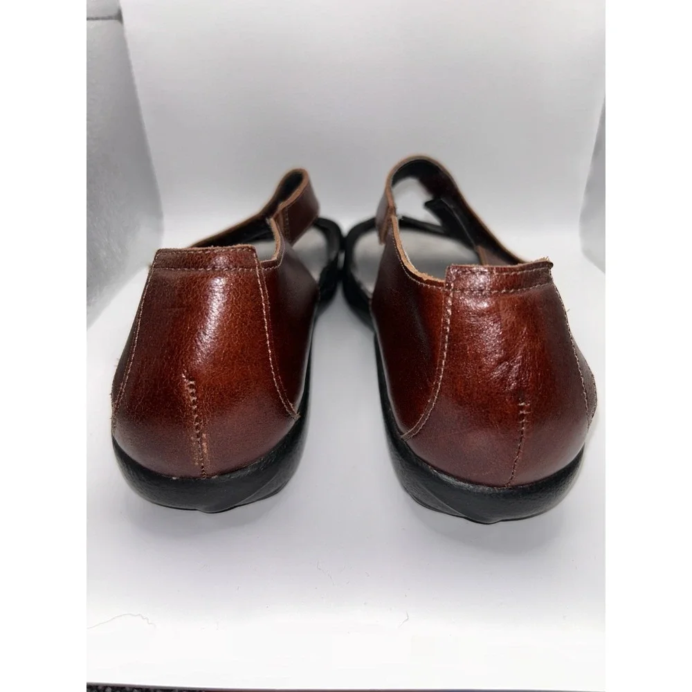 Naot Papaki Black Nubuck Brown Leather Comfort Walking Sandals Shoes Womens 39 8